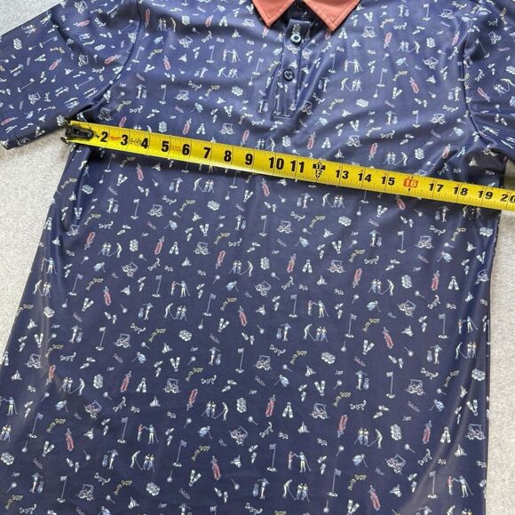 Smith And Quinn Golf‎ Polo All Over Print Bogey Cart Medium Stretch Active *Read - Picture 10 of 10